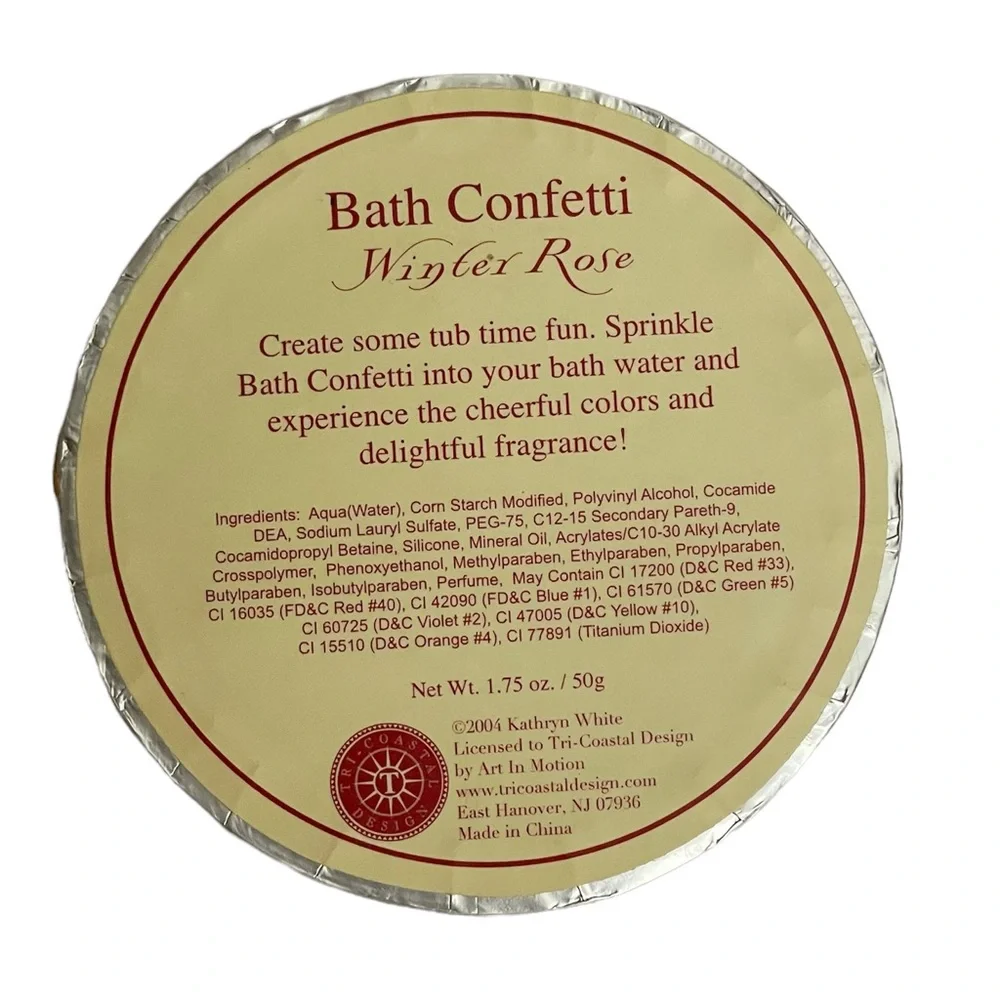 Vintage TRI-COASTAL DESIGN Winter Rose Water Soluble Bath Confetti 1.75 oz.